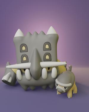 Pokemon - Shieldon and Bastiodon