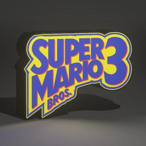 Super Mario Bros 3 Retro Logo Lightbox Sign