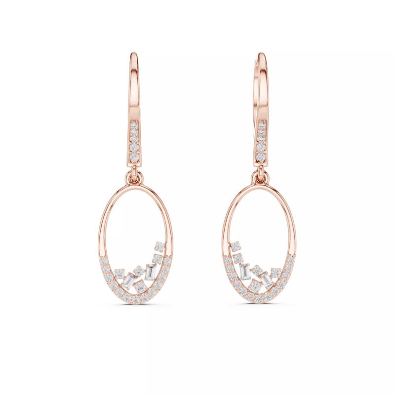 Diamond Huggies Earrings 3dm stl renders animation videos detail