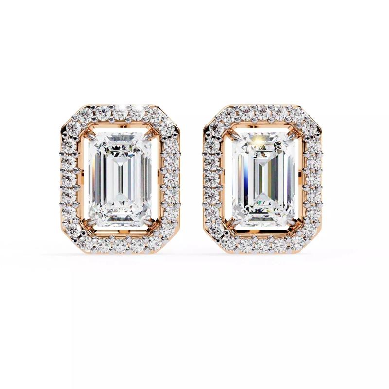 Diamond Studs Earrings 360 animation renders 3dm stl details