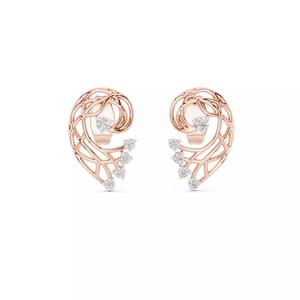 Vines Diamond Studs Earrings 3dm stl renders 360 Animation