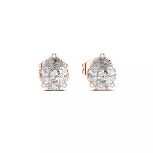 Pear Diamond Studs Earrings 3dm stl renders 360 Animation Video