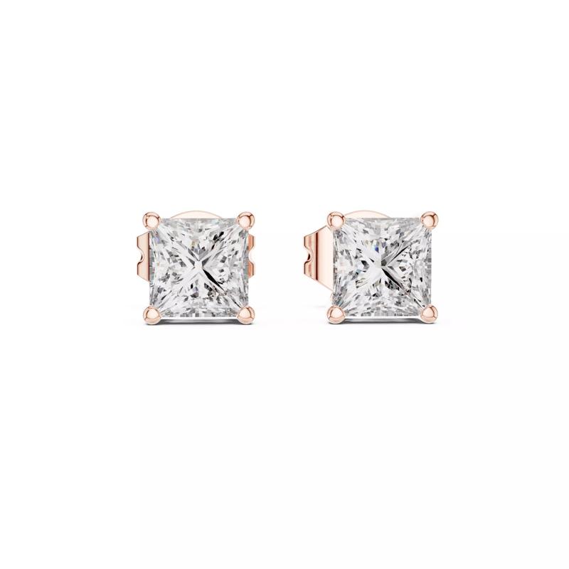 Princess Diamond Studs Earrings 3dm stl renders 360 Animation