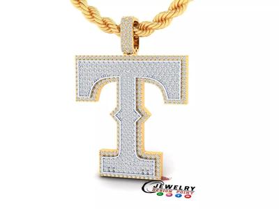Custom- Texas Rangers Baseball Diamond Pendant Texas Pendant
