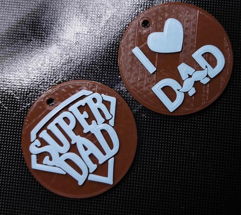 father's day keychains, i love daddy, super daddy. GIVE