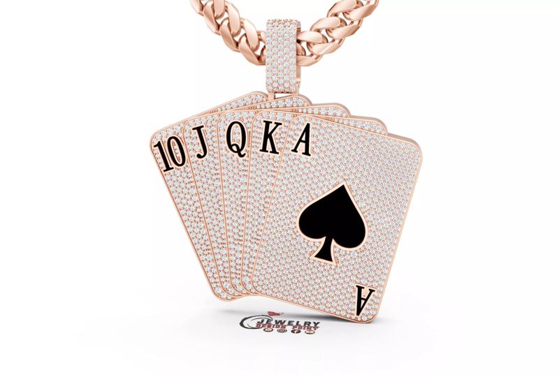 Custom Poker Pendnat - Playing Card pendant - Poker Card