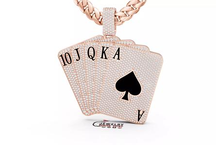 Custom Poker Pendnat - Playing Card pendant - Poker Card