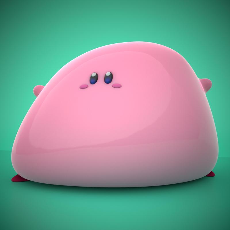 Kirby fanart -water-balloon mouth -Kirby and the Forgotten Land 3D print model