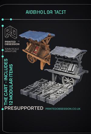 Cart - Modular Enviroment Model - PRESUPPORTED - Illustrated and Stats - 32mm scale