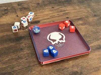 Slim Stackable Dice Tray - Heroscape Attack Dice Symbol