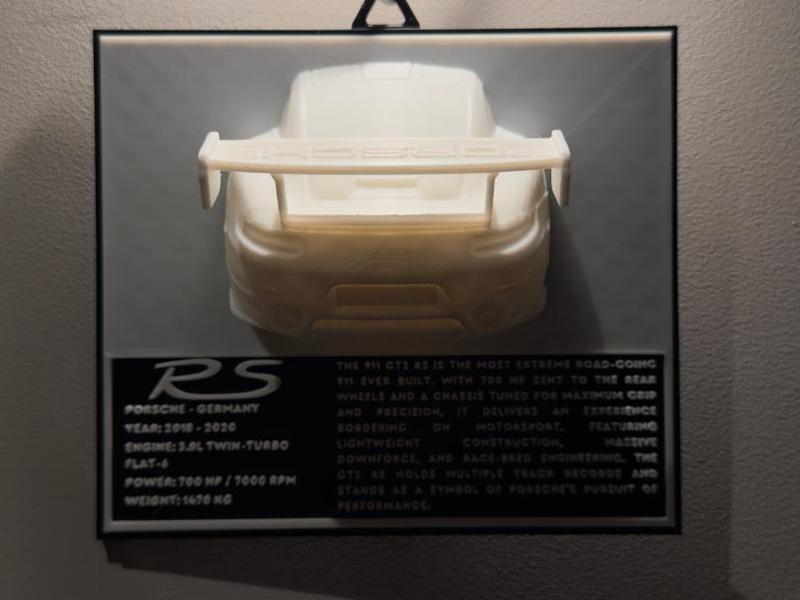 Porsche 911 GT2 RS – 3D Printed Wall Art