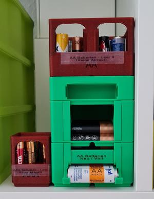 Lid for Gridfinity stackable battery dispenser