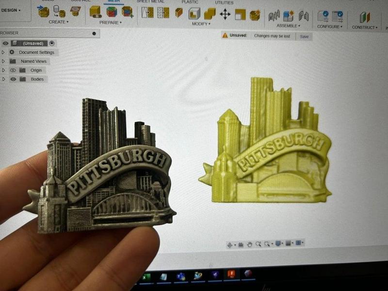Pittsburgh, City Skyline and Name, Magnet
