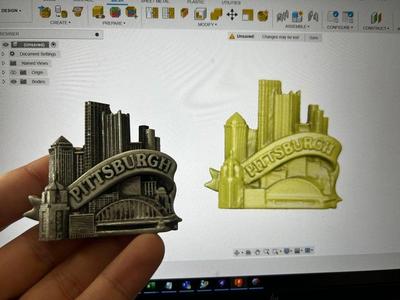Pittsburgh, City Skyline and Name, Magnet