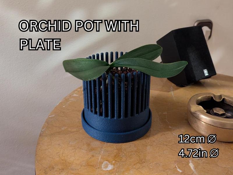 Orchid Pot with Airflow Drainage and Plate