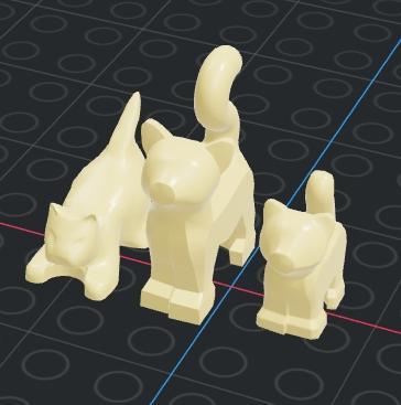 Lego Cat and kitten animal model's