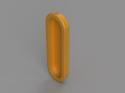 Rounded flush handle 40x120 mm. - Maniglia ad incasso