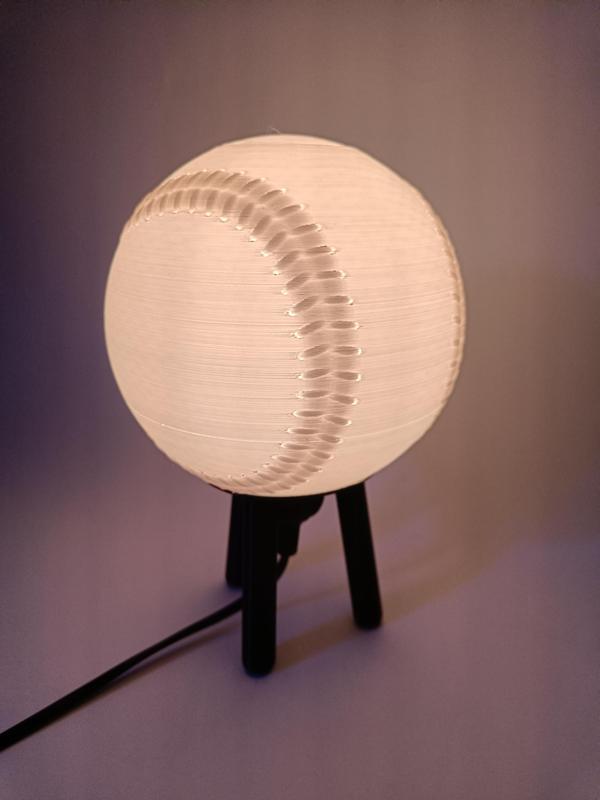 Hybrid Hanging/Desk Baseball Lamp