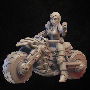 cyberpunk biker with gun