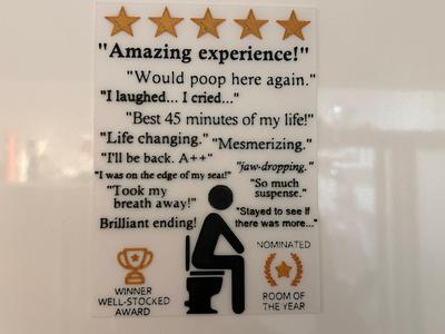 5 Star Toilet Award - Funny Poster