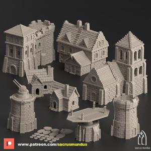 Calamurris, The Medieval World. 3d Printing Designs Bundle. Medieval / Scifi Ruins. Terrain and Scenery for Wargames