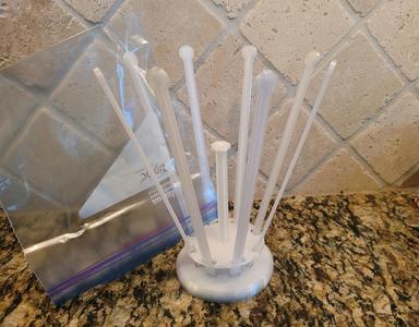 Plastic bag dryer - collapsible