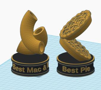 Mac & Cheese Trophy and Pie Trophy