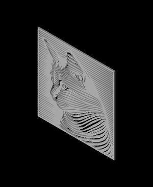 cat 3d optical illusion.stl