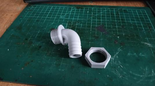 Threaded grommet G3/4 to 20mm hose, 90 degree angle