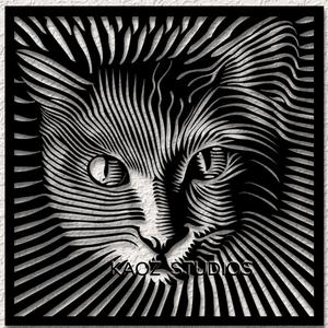 optical illusion wall art 3d cat wall decor kitty decoration