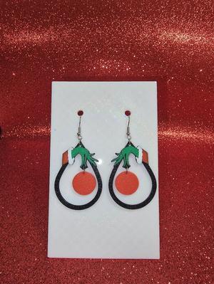 Christmas ball Grinch earrings