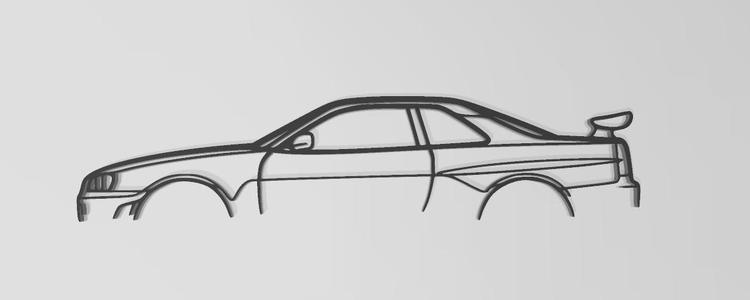 Nissan Skyline R34 2D wall art
