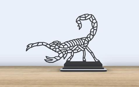 Geometric Low Poly - Scorpion - With Stand