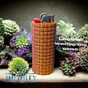 LEATHER WEAVE BIC SLEEVE/WITH OR WITHOUT KEYCHAIN