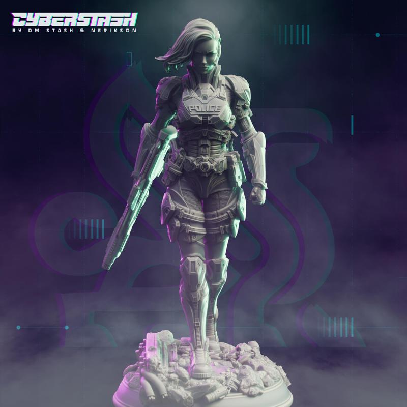 Cyberpunk SWAT Officer - Svetlana  Angel Eyes  Kyrlenko