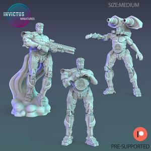 Cyborg Thug Set / Future Robot / Skeleton Soldier / Exoskelet Officer / Space War Construct / Steampunk Battle Robot / Invasion Army / Cyberpunk Droid / Sci-Fi Encounter
