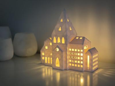 Christmas Modern Tealight Town (LED tealights)