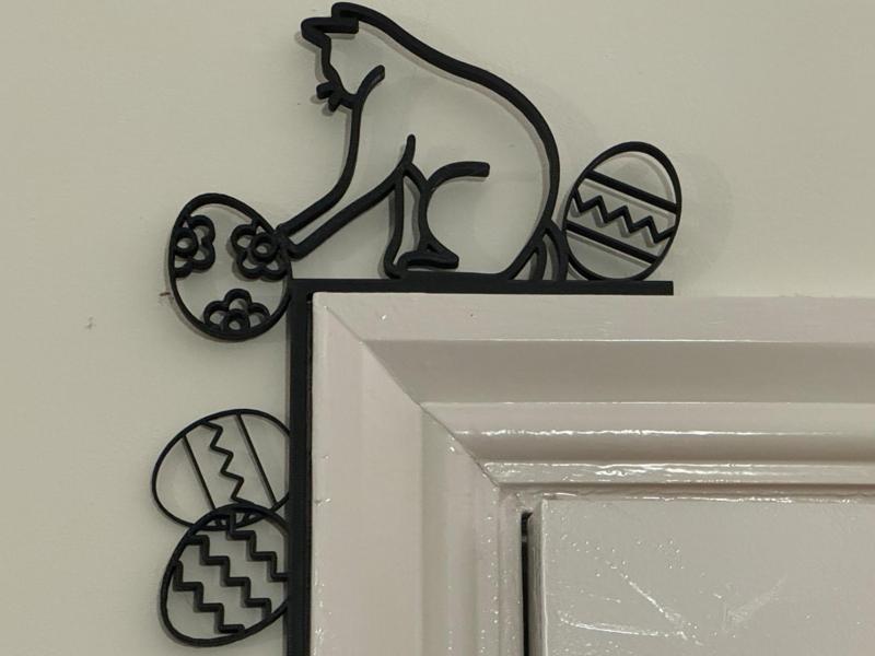 Easter Cat + Egg Door Corner Decoration