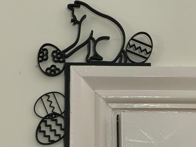 Easter Cat + Egg Door Corner Decoration