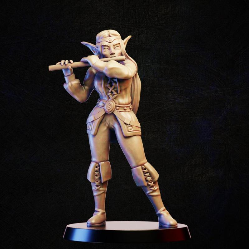 bard elf with flute