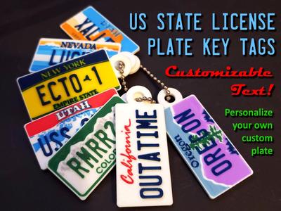 Mini US State License Plate Key Tags Customizable!