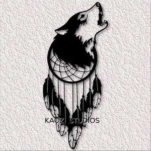 howling wolf dreamcatcher wall art southwestern wildlife wall decor