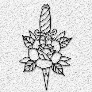 rose dagger wall art knife decor fantasy decoration