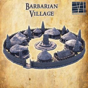 Barbarian Huts - Tabletop Terrain - 28 MM
