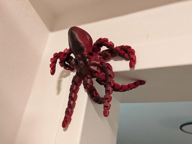 Realistic octopus with longer magnetic arms