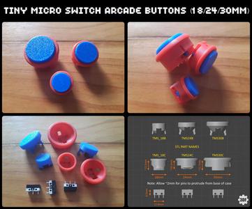 Arcade Buttons (18/24/30mm) with Tiny Micro Switches