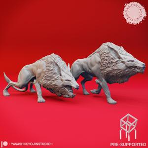 Worg Pair - Tabletop Miniatures (Pre-Supported)
