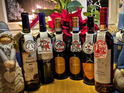 Christmas Wine Bottle Tag Bundle 10x, label bottle