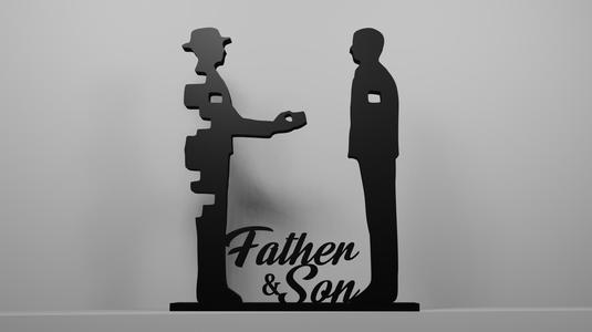 Father and Son Shelf Decoration