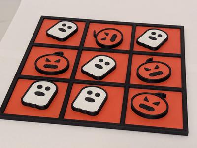 Halloween Tic-Tac-Toe markers and board